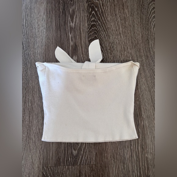 White Ribbed Knit Top - Picture 2 of 4